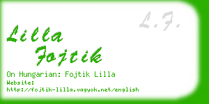 lilla fojtik business card